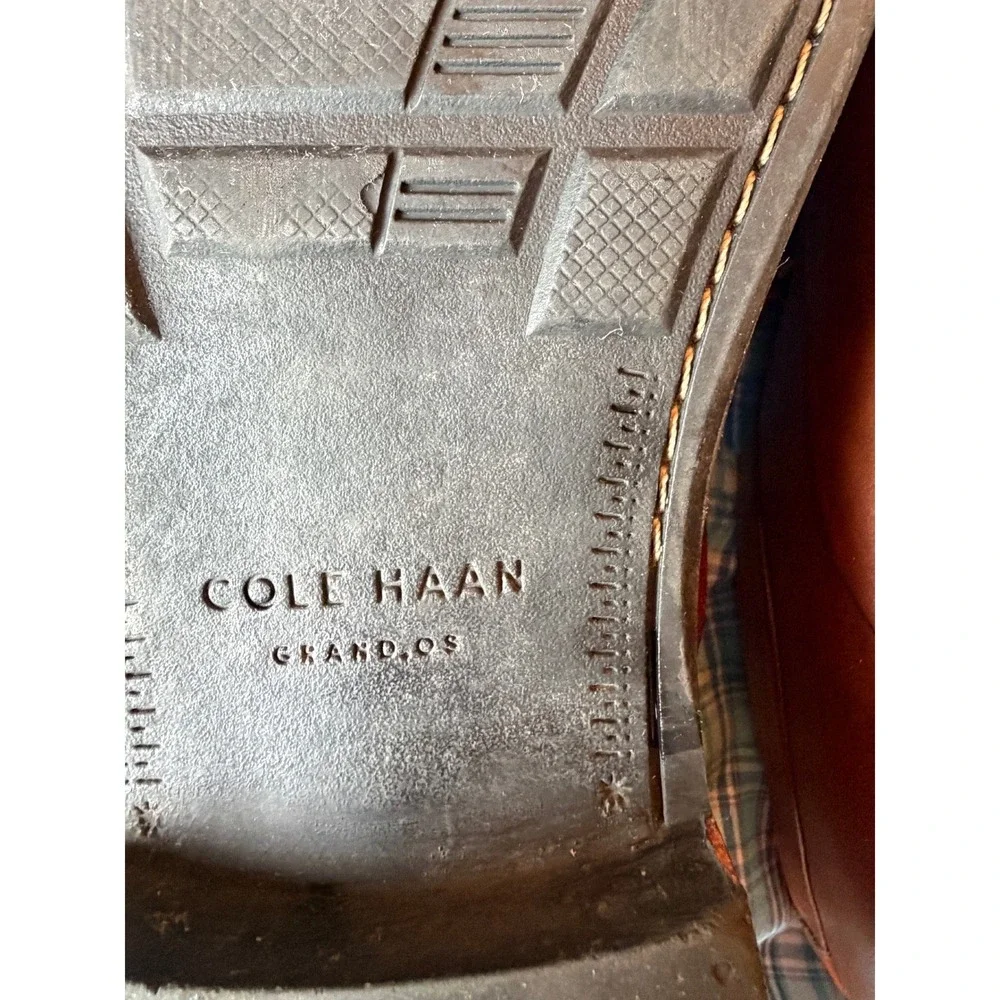 Cole Haan Grand.OS Mens British Tan Leather Apron  Oxford Shoes C20157 Size 10.5
